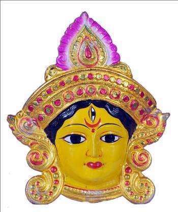 jy Goddess Durga Maa Face Hanging God Idol Decorative Showpiece  -  24 cm