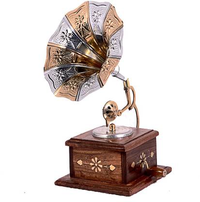 Woodstock Aesthetic Gramophone Decorative Showpiece - 18 cm