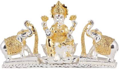 Siri Creations Lakshmi Idol with elephants Decorative Showpiece  -  8 cm