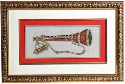 AAPNO RAJASTHAN Gold Painted Flute Wall Hanging Decorative Showpiece  -  35.56 cm