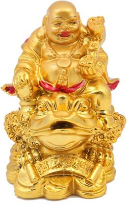 Dcreations Laughing Buddha With Coins Decorative Showpiece  -  7.62 cm