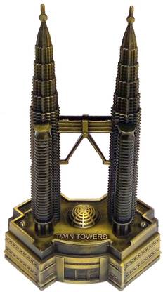 Gooddeals Antique Finish Malaysian Souvenir Petronas Twin Towers Replica Miniature statue Decorative Showpiece  -  18 cm