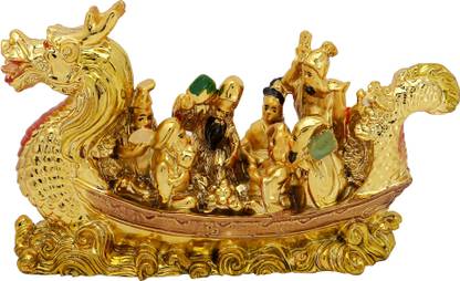 JPS Retail Feng Shui Vastu Dragon Wealth Ship for Business, Career, Money Decorative Showpiece  -  13 cm