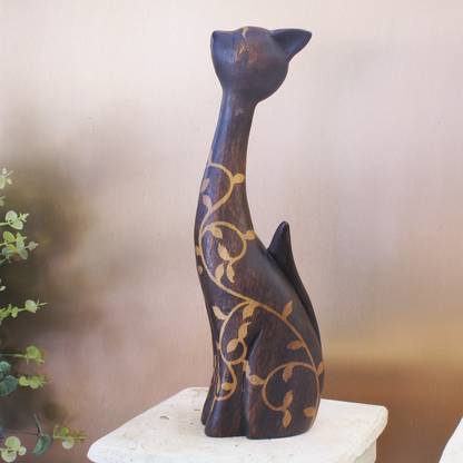 Mora Taara Mohican Lazy Cat Decorative Showpiece  -  27.94 cm
