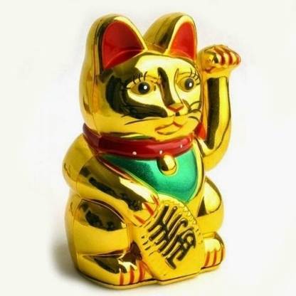 Vastughar Feng Shui Lucky Cat, Maneki Neko Decorative Showpiece  -  15.2 cm