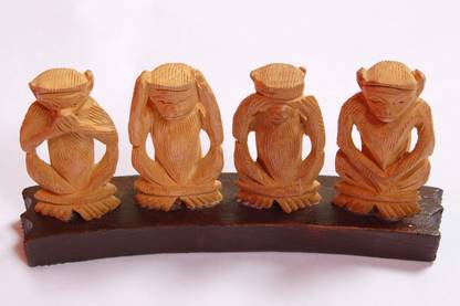 Four Monkeys Monkey Set Decorative Showpiece  -  13 cm