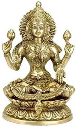 DevHandicrafts DevHandicrafts Vishnu Priya Goddess Lakshmi - Brass Sculpture Decorative Showpiece  -  24.13 cm