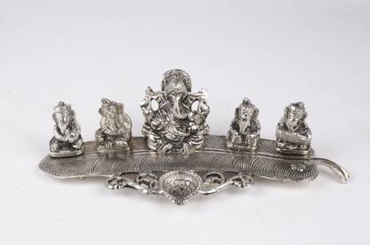 Friends India Music Ganesh Mandli With Diya Decorative Showpiece  -  9 cm
