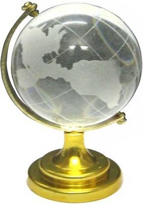 Divya Mantra FengShui Crystal Globe For success Decorative Showpiece  -  9 cm
