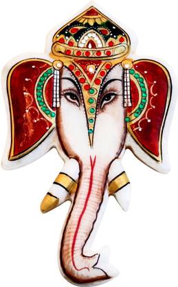 Handicrafts Paradise Marble Ganesha Face Decorative Showpiece  -  15 cm