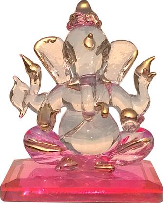Mann Retails Ganesha tilak pink डेकोरेटिव शोपीस  -  6 cm