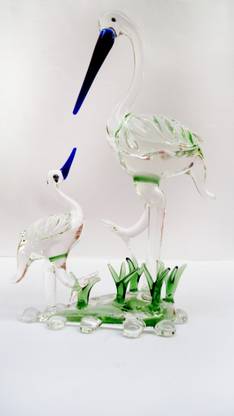 Glass Street CRANE Decorative Showpiece  -  14 cm