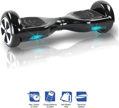 Kiiwi Electric Hands Free 2 Wheels Self Balancing Scooter Black Quad Roller Skates - Size 6-12 UK