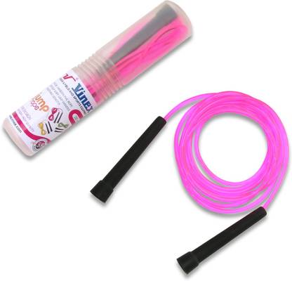 VINEX Vinex Jumping Rope - Premium (PVC, Transparent Pink) Freestyle Skipping Rope