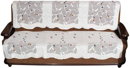 YELLOW WEAVES Polyester 3 Seater Sofa Floral Cover