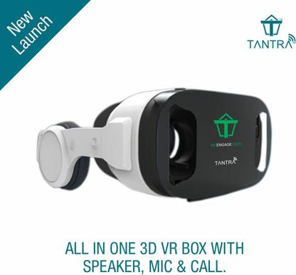 TANTRA 3D All in One VR Engage Dico Headset + Speaker + Mic + Adjustable Focal Distance, Compatible with IOS & Android (3.5" - 6.0" cellphones)