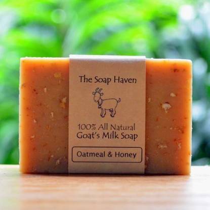 The Soap Haven Oatmeal Soap Bar 4 Pack - 100% All Natural Fresh Goat Milk Soap Bar FRAGRANCE FREE with OATMEAL & HONEY. Wonderful for Eczema Psoriasis sensitive skin and all skin types. SLS Free NO Sulfates NO Parabens NO Preservatives NO harmful crap. - Handmade in USA.