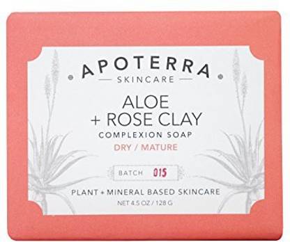 Apoterra Skincare Organic Aloe + Rose Clay Complexion Soap
