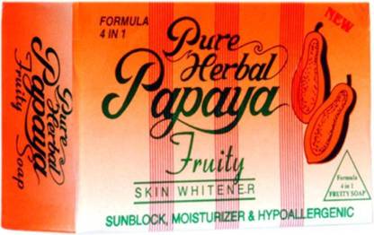 Pure Papaya Herbal Fruity 4 IN 1 Skin Whitening/Skin Fairness Soap