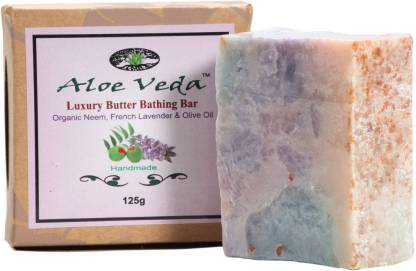 Aloe Veda Luxury Butter Bathing Bar - Organic Neem & French Lavender with Olive Oil