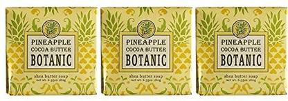 Greenwich Bay Trading Company French Milled PINEAPPLE COCOA BUTTER Shea Butter Bar Bath Soap | Shea Butter Cocoa Butter Captivating Botanical Spa Soap (3 Pack)