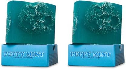 nyassa Peppy Mint Handmade Loofah Soap Pack Of 2