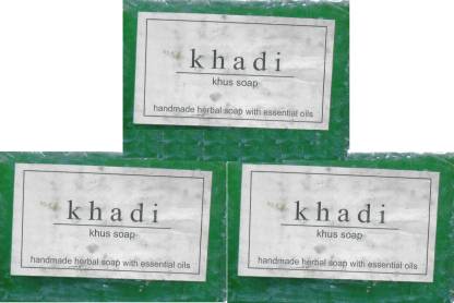 Khadi Herbal Handmade Khus Soap - Pack of 3