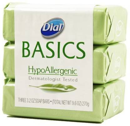 Dial Basics Hypoallergenic Bar Soap - 3 Pack