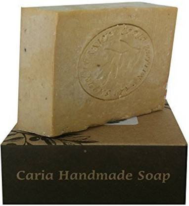 Caria Handmade Soap Olive Oil Bar Soap Traditional Natural Castile Handmade Turkish Village From Turkey for Hair Body Face All Skin Types Scent Fragrance Free Vegan (110g) FBA