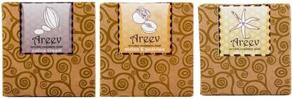 Areev Cocoa Cream, Melon & Peach, Wild Orchid - Pack of 3