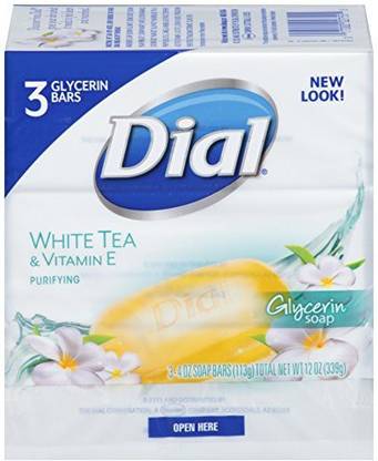 Dial Natural Radiance White Tea And Vitamin E Glycerin Soap, 3 Count
