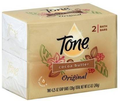 Tone Bath Bars Cocoa Butter Original 2 Count (Pack of 4) 8 Bars Total