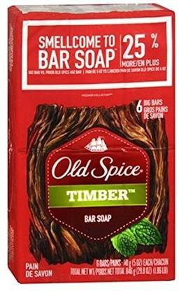 OLD SPICE Timber Bar Soap (6 Pack)