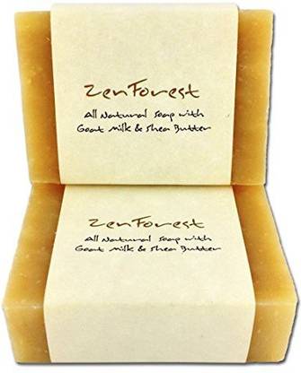 Candlecopia Zen Forest Goat Milk Soap Bars - 2 Pack - GMO Free Certified All Natural Soap with Goat Milk and Shea Butter