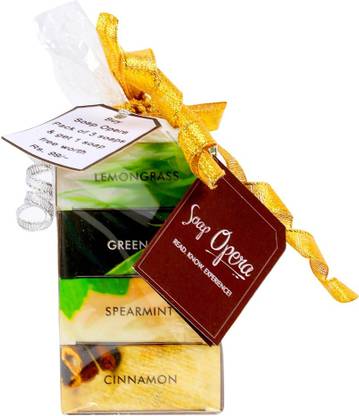 Soap Opera Lemongrass, Green Tea, Spearmint, Cinnamon Soaps- 3+1 combo pack