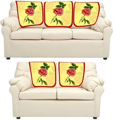 meSleep Beige Rose Leatherite Sofa Fabric