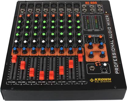 KROWN KMX-8DX Professional PA Audio Mixer 8 Channel with MID Controller - Stereo Analog Sound Mixer