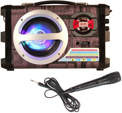 ZEUS Electra Speaker - Portable Speaker with Bluetooth FM/USB/MICRO SD Play with Mic input for Karaoke sing along.Also ideal for classroom usage,Banquet halls and Many More. 20 W Portable Bluetooth Home Theatre
