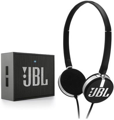 JBL Combo of T26c On Ear Wired Headphone & GO Wireless Bluetooth 3 W Portable Mobile/Tablet Speaker