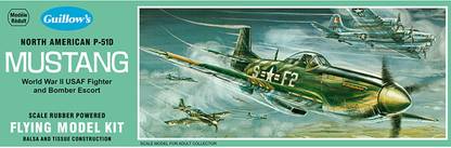 Guillow's Usaf P-51d Mustang Ww Ii Fighter Scale Flying Model Plane Kit