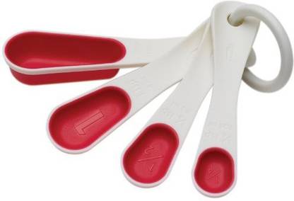Chef'n SleekStor Nesting Spoons - Cherry/Meringue Plastic Measuring Spoon Set