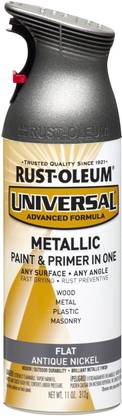 RUST-OLEUM Universal Flat Metallic Spray Paint, Color: Antique Nickel
