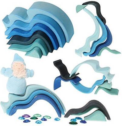 Grimm's Spiel and Holz Design WaterWaves Nesting Wooden Blocks Stacker