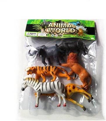 Angella WILD ANIMALS (6 PIECES) SMALL PLASTIC TOY SET