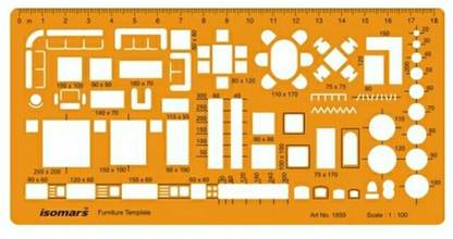 isomars 1850 Furniture template- 1:100 Stencil