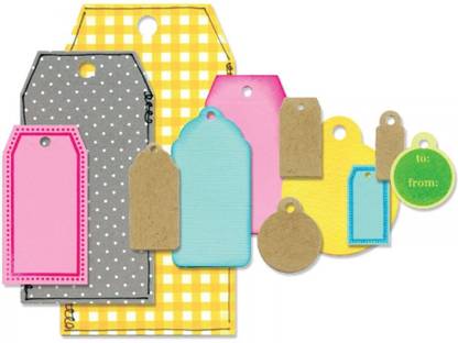 Sizzix Framelits Die Set 9PK w/Stamps - Tags 659650 Tags Stencil