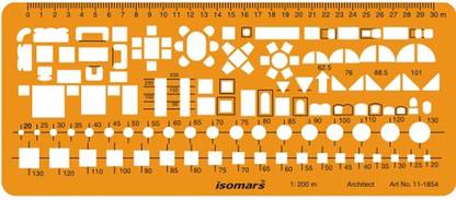isomars 1854 architect template- 1:200 Stencil