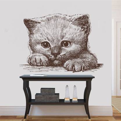 Impression Wall 60 cm Cat Wall Sticker Self Adhesive Sticker