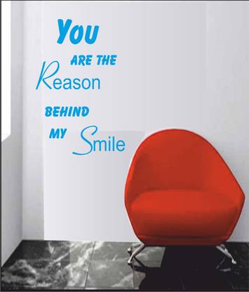 RITZY 30.48 cm Reason For My Smile Living Room Wall Quotes Self Adhesive Sticker