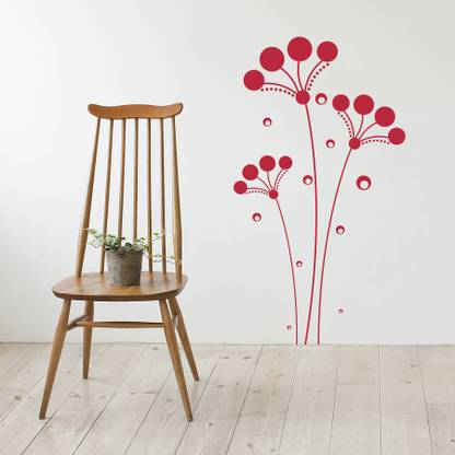 DECOR KAFE 58 cm Decor Kafe Green Tree Floral Wall Decal Self Adhesive Sticker